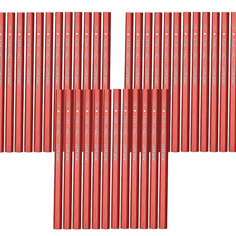 J.R. Moon Pencil Co. Try Rex Pencils, Jumbo, 2.11 mm, #2 Lead, Red, Pack Of 36
