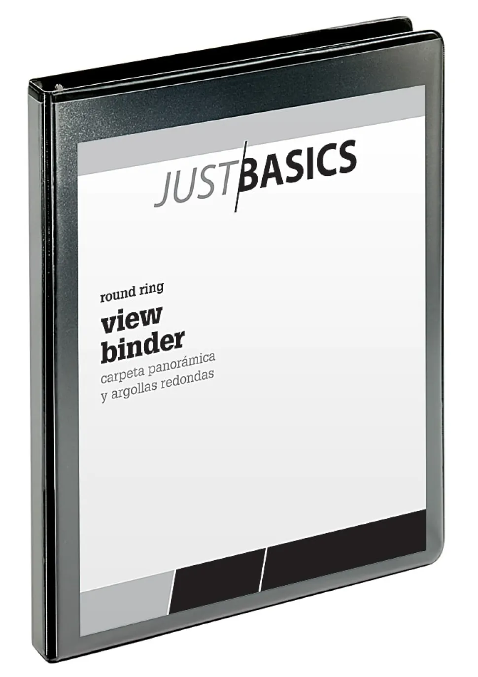 Just Basics® Basic View 3-Ring Binder, 1/2" Round Rings, Black