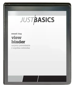 Just Basics® Basic View 3-Ring Binder, 1/2