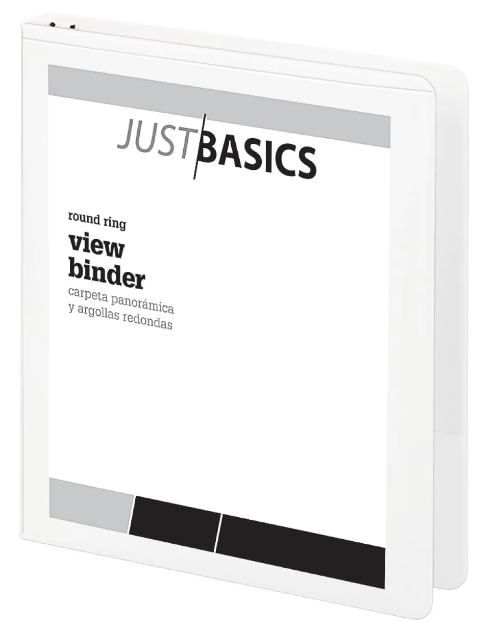 Just Basics® Basic View 3-Ring Binder, 1/2" Round Rings, White