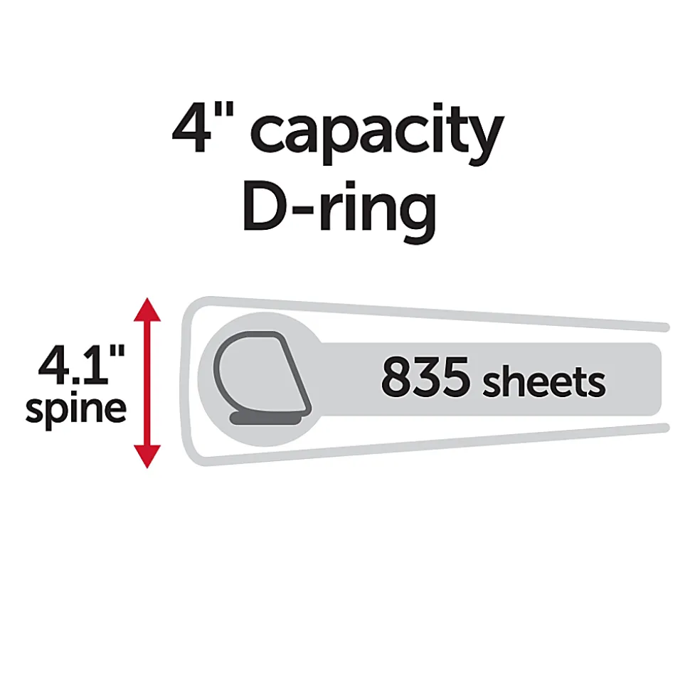Just Basics® Basic View 3-Ring Binder, 4" D-Rings, White