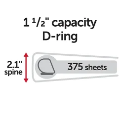 Just Basics® Basic View 3-Ring Binder, 1 1/2
