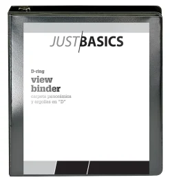 Just Basics® Basic View 3-Ring Binder, 1 1/2