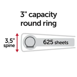 Just Basics® Economy Nonview 3-Ring Binder, 3" Round Rings, Black