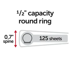 Just Basics® Economy Nonview 3-Ring Binder, 1/2