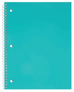 Just Basics® Poly Spiral Notebook, 8" x 10-1/2", 1 Subject, College Ruled, 70 Sheets, Teal
