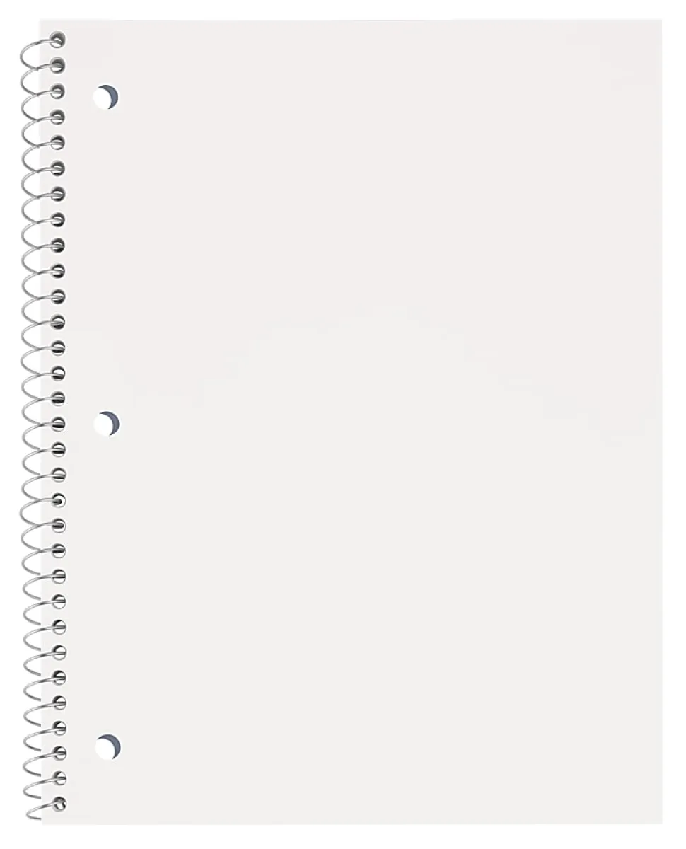 Just Basics® Poly Spiral Notebook, 8" x 10-1/2", 1 Subject, Wide Ruled, 70 Sheets, Assorted, Pack Of 6