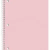 Just Basics® Poly Spiral Notebook, 8" x 10-1/2", 1 Subject, Wide Ruled, 70 Sheets, Light Pink