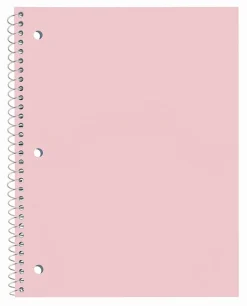 Just Basics® Poly Spiral Notebook, 8" x 10-1/2", 1 Subject, Wide Ruled, 70 Sheets, Light Pink