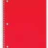 Just Basics® Poly Spiral Notebook, 8" x 10-1/2", 1 Subject, College Ruled, 70 Sheets, Red