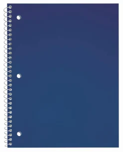 Just Basics® Poly Spiral Notebook, 8" x 10-1/2", 1 Subject, Wide Ruled, 70 Sheets, Blue