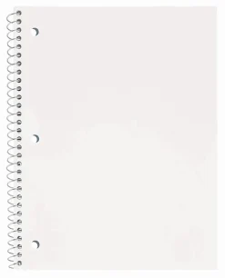 Just Basics® Poly Spiral Notebook, 8" x 10-1/2", 1 Subject, College Ruled, 70 Sheets, White