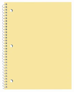 Just Basics® Poly Spiral Notebook, 8" x 10-1/2", 1 Subject, Wide Ruled, 70 Sheets, Light Yellow