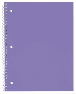 Just Basics® Poly Spiral Notebook, 8" x 10-1/2", 1 Subject, Wide Ruled, 70 Sheets, Bright Purple