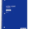 Just Basics® Spiral Notebook, 8" x 10-1/2", Wide Ruled, 70 Sheets, Blue