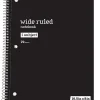 Just Basics® Spiral Notebook, 8" x 10-1/2", Wide Ruled, 70 Sheets, Black