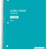Just Basics® Wirebound Notebook, 8" x 10-1/2", Wide Ruled, 70 Sheets, Assorted Colors, Pack Of 6
