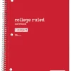 Just Basics® Wirebound Notebook, 8" x 10-1/2", College Ruled, 70 Sheets, Assorted Colors, Pack Of 6