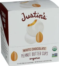 Justin's Nut Butter Cups, Organic Peanut Butter White Chocolate, 1.4 Oz, Total Qty 12