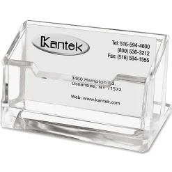 Kantek Acrylic Business Card Holder, 2" x 2 3/8" x 4 1/4", Clear