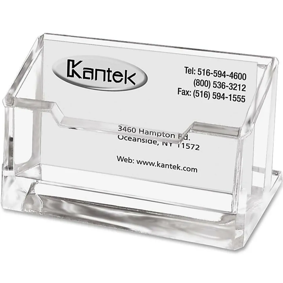 Kantek Acrylic Business Card Holder, 2" x 2 3/8" x 4 1/4", Clear