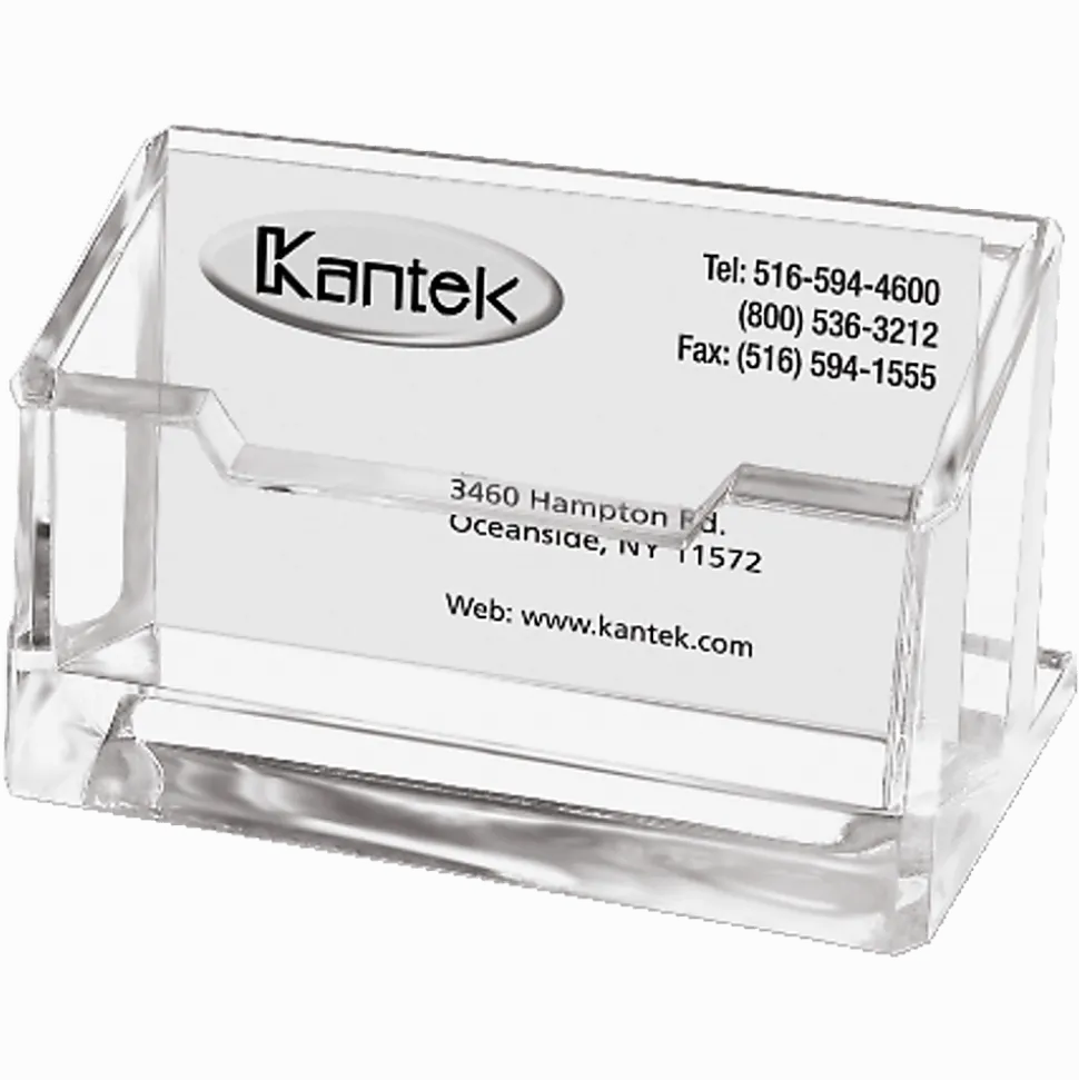 Kantek Acrylic Business Card Holder, 2" x 2 3/8" x 4 1/4", Clear