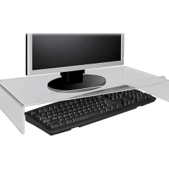 Kantek Acrylic Monitor Stand with Keyboard Storage - Up to 19" Screen Support - 50 lb Load Capacity - AMS300
