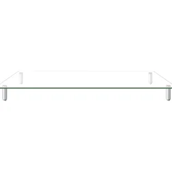 Kantek Extra-Wide Glass Monitor Riser/Desk Shelf, 60 lb Load Capacity, 3.25