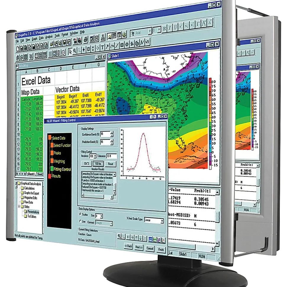 Kantek Lcd Monitor Magnifier Fits 24in Widescreen Monitors, x 24"L, Overall Size 14.3"H x 7"W x