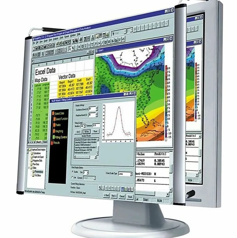 Kantek Lcd Monitor Magnifier 17in, Magnifying Area 14.50"W x 12.38"L, Overall Size 12.9"H x 7"W x