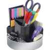 Kantek Rotating Desktop Organizer, 4.4"H x 6"W, Desktop, Silver, 1Each