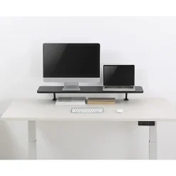 Kantek Wide Desktop Shelf/Monitor Stand - 40 lb Load Capacity - 5.10"Hx39.40"Wx10.20"D - Desk - Black - For Monitor, Supplies, File - Sturdy - DS920