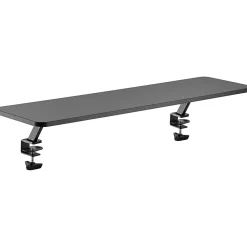 Kantek Wide Desktop Shelf/Monitor Stand - 40 lb Load Capacity - 5.10"Hx39.40"Wx10.20"D - Desk - Black - For Monitor, Supplies, File - Sturdy - DS920