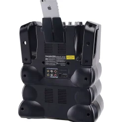 Karaoke USA GF946 Bluetooth Karaoke Machine With Synchronized LEDs, 10”H x 13”W x 17-13/16”D, Black