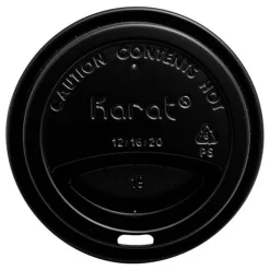 Karat Hot Cup Lids, 10 - 24 Oz, Black, Pack Of 1,000 Lids