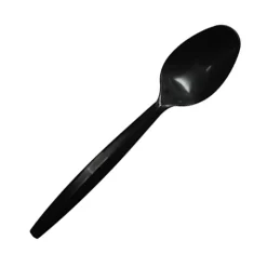 Karat Plastic Disposable Teaspoons, Black, Case Of 1,000 Spoons