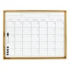 Kate and Laurel Calter Magnetic Framed Dry-Erase Calendar, Melamine, 21-1/4” x 27-1/2”, White, Gold Plastic Frame