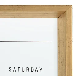 Kate and Laurel Calter Magnetic Framed Dry-Erase Calendar, Melamine, 21-1/4” x 27-1/2”, White, Gold Plastic Frame