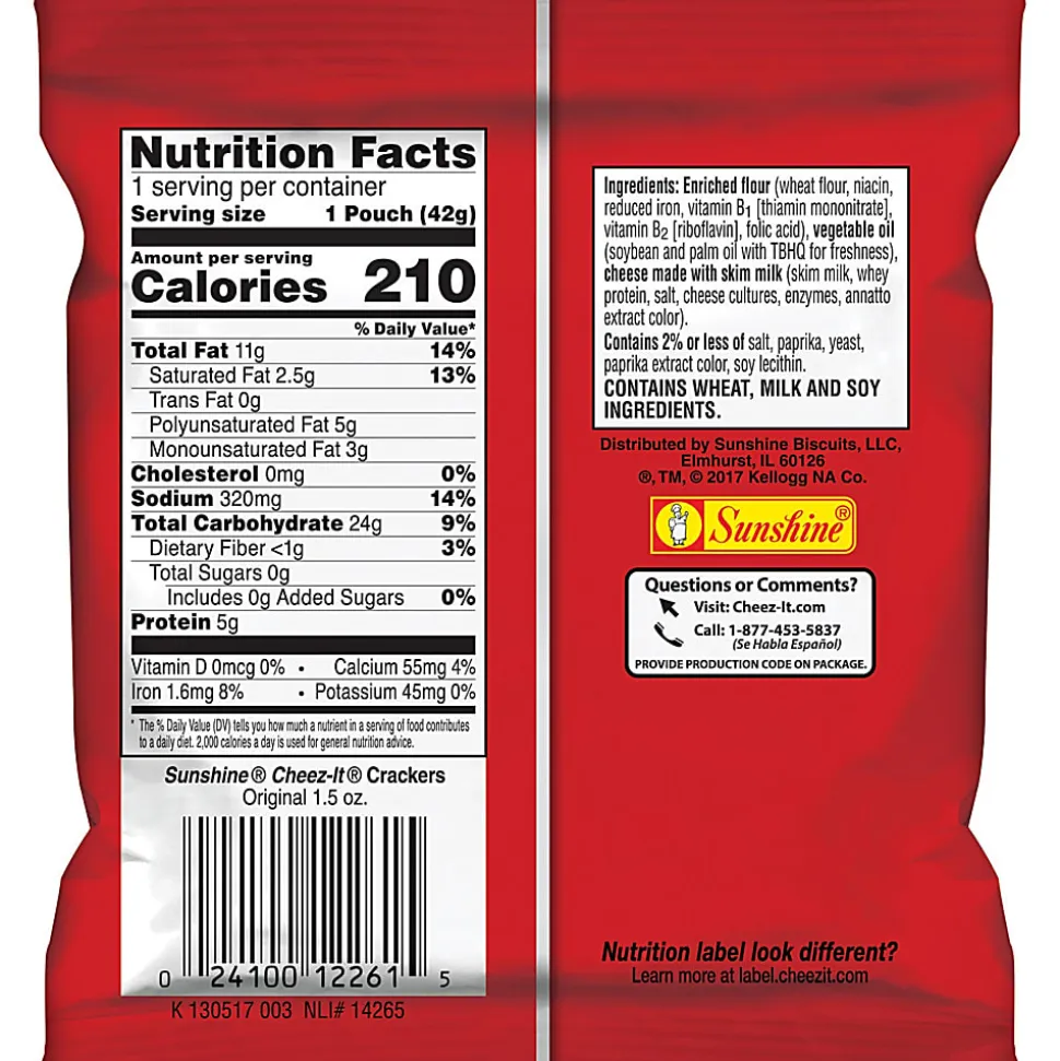 Keebler® Cheez-It Crackers, 1.5 Oz, Pack Of 8
