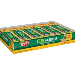 Keebler Sandwich Crackers, Single Serve Snack Crackers, Office and Kids Snacks, Club and Cheddar, 21.6oz Tray (12 Packs)