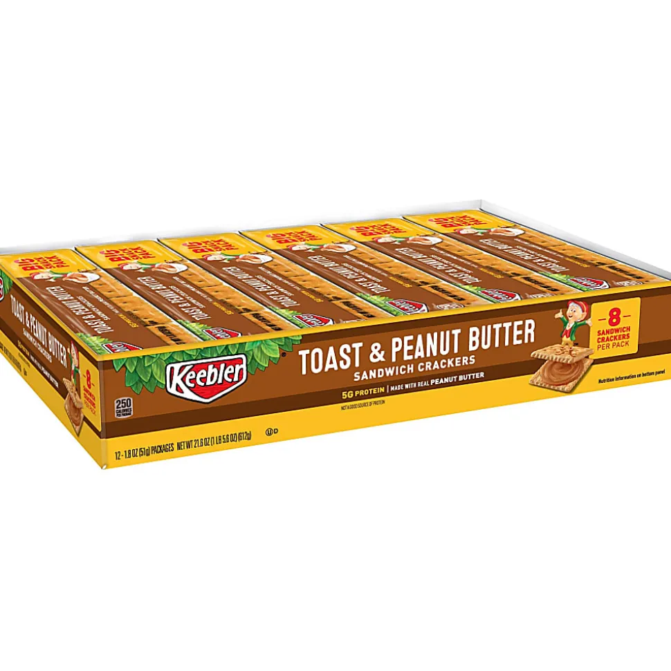 Keebler® Sandwich Crackers, Toast And Peanut Butter, 1.8 Oz, Box Of 12