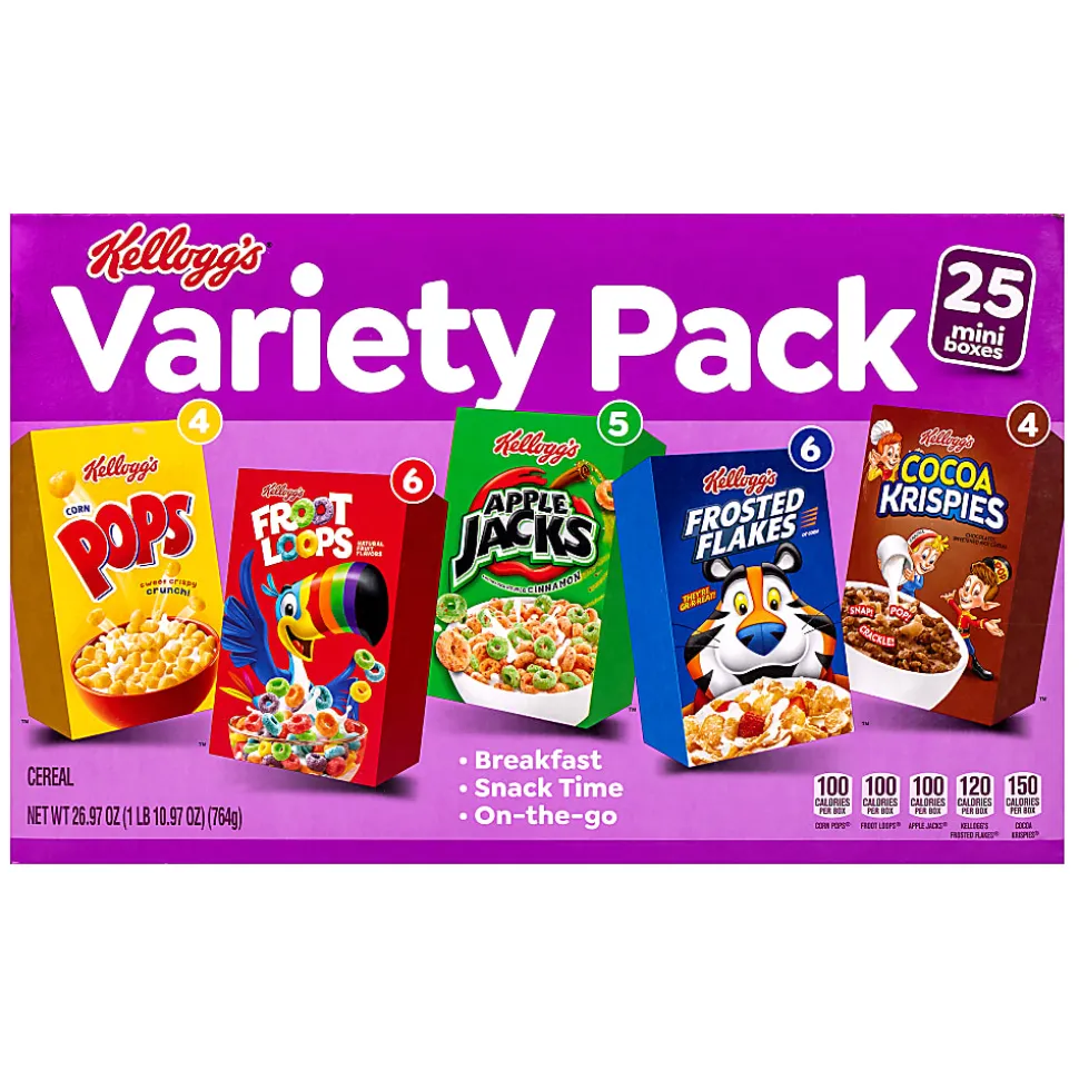 Kellogg's Cereal Assortment Pack, Pack Of 25 Cereal Boxes