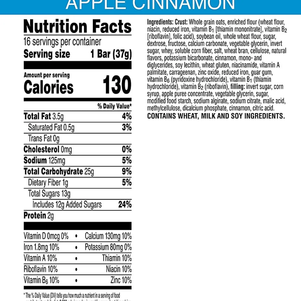 Kellogg's® Nutri-Grain Bars, Apple Cinnamon, 1.3 Oz, Box Of 16