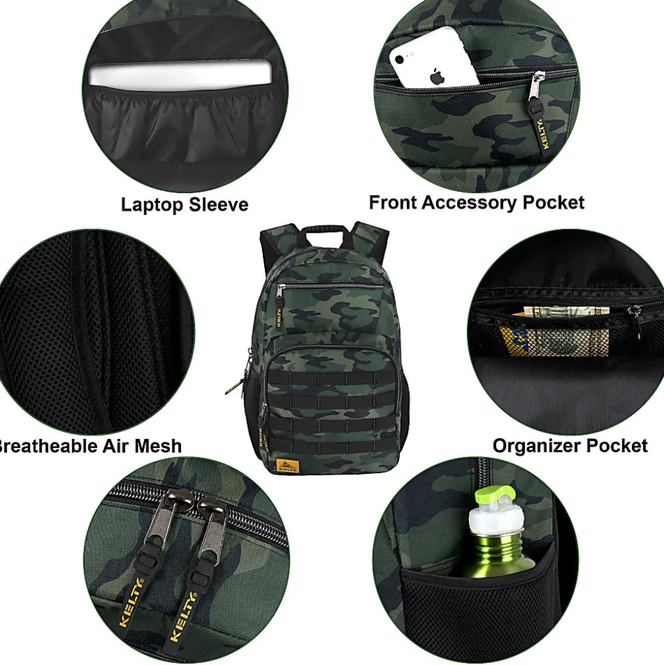 Kelty Daisy Chain Backpack With 17” Laptop Pocket, Camo