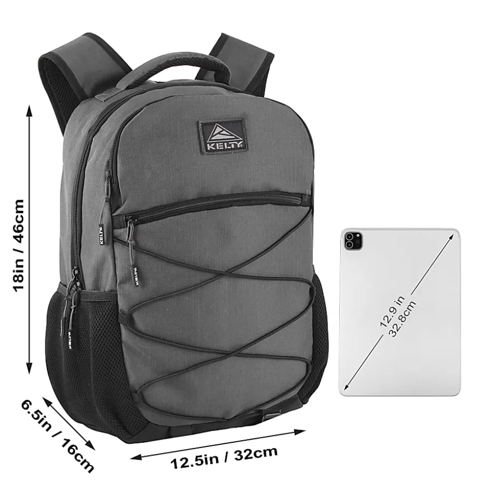 Kelty Deluxe Bungee Backpack With 17" Laptop Pocket, Gray