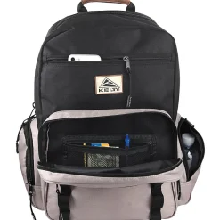 Kelty Deluxe Ripstop Backpack With 17" Laptop Sleeve, Black/Tan