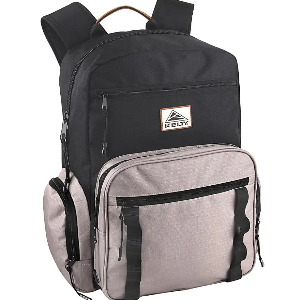 Kelty Deluxe Ripstop Backpack With 17" Laptop Sleeve, Black/Tan