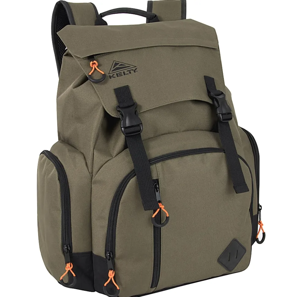 KELTY FLAP TOP BACKPACK WITH LAPTOP SLEEVE IN MAIN COMPARTMENT - Green