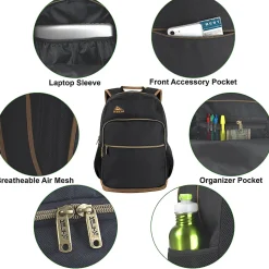 Kelty Front Pocket Backpack With 17” Laptop Sleeve, Black