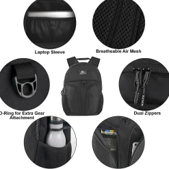 Kelty Multi-Pocket Tech Backpack With 17" Laptop Sleeve, Black